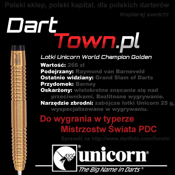 Dart Town sponsorem typera Mistrzostw Świata PDC